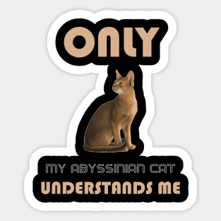 Only My Abyssinian Cat Understands Me Sticker